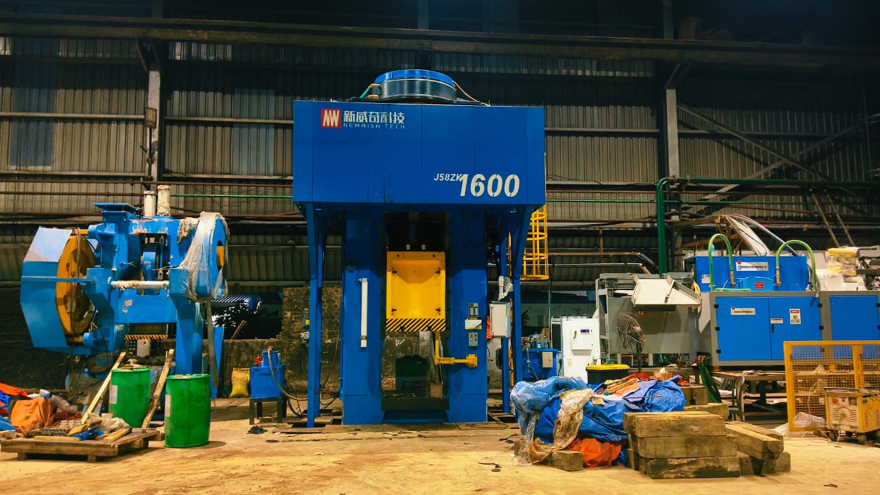 Industrial forging machine and manufacturing equipment in a factory